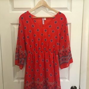 Orange V-Neck Dress..Worn Once